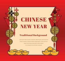 Chinese frame, Traditional chinese border design, Chinese lunar new year elements Chinese New Year festive design vector