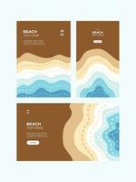 Beach Cut Out Paper Print Template vector