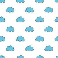 Seamless pattern with clouds. Simple cloudscape background. Vector flat illustration.