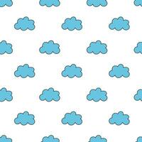 Seamless pattern with clouds. Simple cloudscape background. Vector flat illustration.