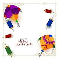 Happy Makar Sankranti cultural Indian festival background vector