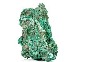 Macro stone Malachite mineral on white background photo