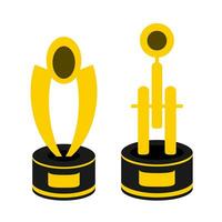 gold trophy cup vector