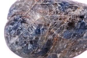 Macro mineral stone sapphire on white background photo