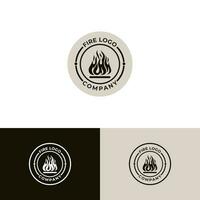 Silhouette of fire flame logo design template vector