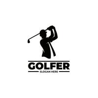 niño golf jugador logo diseño modelo vector