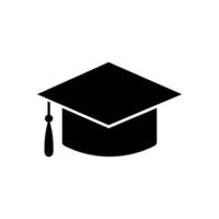 graduación Universidad gorra plano icono aislado vector ilustración