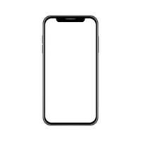 Smartphone Mobile White Display Black Frame Device Realistic Mockup Vector Illustration