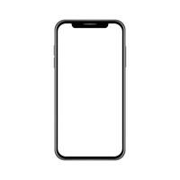 Smartphone Mobile White Display Black Frame Device Realistic Mockup Vector Illustration