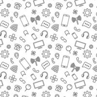 Technology Symbols Repeat Pattern Background Vector Illustration