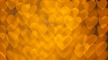 beautiful hearts made of lights on a blurred background photo