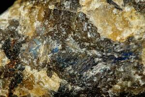 macro mineral stone Labradorite on a black background photo