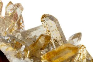 Macro Mineral Stone Crystals Citrine on a white background photo