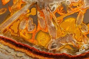 Macro mineral stone Bee jasper on a gray background photo