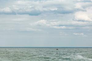 Beautiful sea view with blue sky and clouds photo