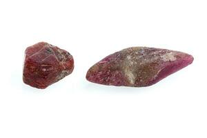 macro mineral stone ruby on a white background photo
