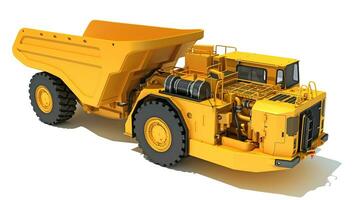 Mining Dump Truck heavy construction machinery 3D rendering on white background photo