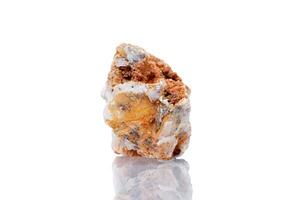 macro mineral stone Cerussite on a white background photo