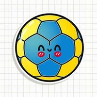 Cute funny Handball sticker. Vector hand drawn cartoon kawaii character illustration icon. Isolated on background. Handball card character concept