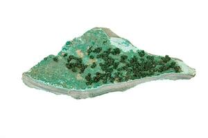 Macro stone Atacamite mineral on white background photo