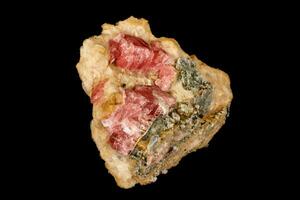 Macro stone cobalt calcite mineral on a black background photo