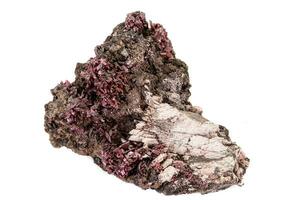 Macro stone Erythrite mineral on white background photo