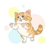 Joyful Jumping Tabby Cat vector