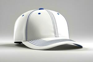 ai generado retrato de un béisbol gorra en contra blanco fondo, un casual sombrero con un redondeado corona y un rígido borde, generativo ai foto