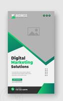 Business marketing expert and creative social media cover post or web banner story design, green and black colorful layout template with geometric shapes vector