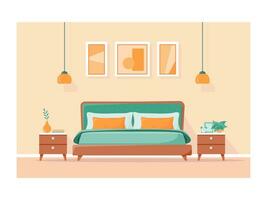 Bedroom flat template vector