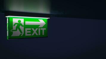 The exit sign for Background concept 3d rendering photo