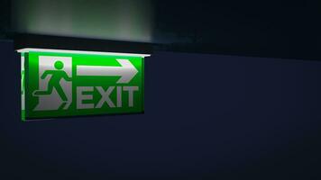 The exit sign for Background concept 3d rendering photo