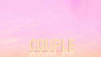 The wood couple on pink background  3d rendering photo
