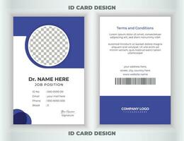 profesional identidad tarjeta modelo para médico, médico enfermero carné de identidad tarjeta diseño, médico identidad Insignia o corporativo identidad diseño. médico hospital cuidado carné de identidad tarjeta. vector