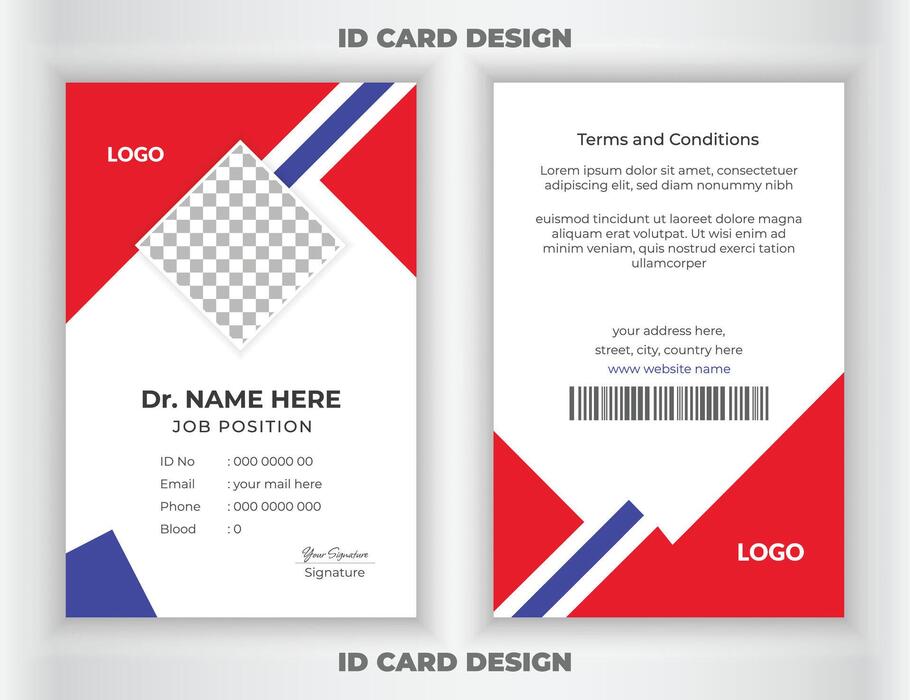 Hospital Id Card Template Vector Art, Icons, and Graphics for Free Download