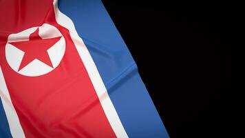 The North Korea flag for Background 3d rendering. photo