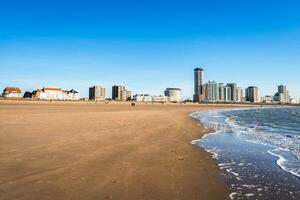 The skyline from Vlissingen Zealand, The Netherlands. From a sunny day at the beach. photo