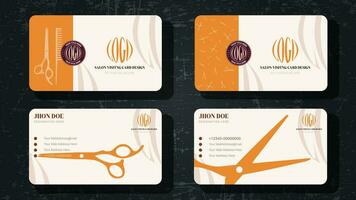 salon visiting card design template vector