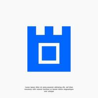 castle rectangle logo design template vector