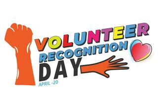 Volunteer Recognition Day. background, banner, card, poster, template. Vector illustration.