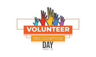 Volunteer Recognition Day. background, banner, card, poster, template. Vector illustration.