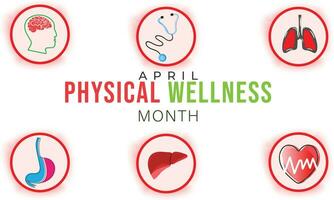 Physical Wellness Month. background, banner, card, poster, template. Vector illustration.
