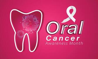 Oral Cancer Awareness Month. background, banner, card, poster, template. Vector illustration.