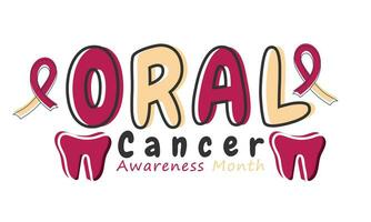 Oral Cancer Awareness Month. background, banner, card, poster, template. Vector illustration.