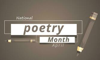 nacional poesía mes. fondo, bandera, tarjeta, póster, modelo. vector ilustración.