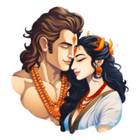 ai generado señor shiva y parvati, shivshakti hindú icono png