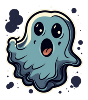 AI generated cartoon ghost with black eyes and a big mouth png