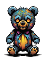 ai gerado Urso de pelúcia Urso com gotejamento pintura em transparente fundo png