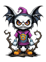 AI generated Cartoon monster scary in halloween costume on transparent background illustration png