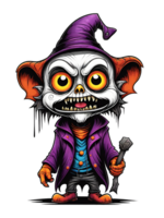 AI generated Cartoon monster scary in halloween costume on transparent background illustration png